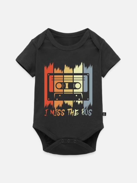 Ich vermisse die 80er - Baby Premium Kurzarmbody - Schwarz