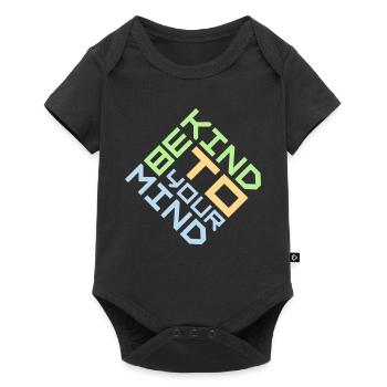 Soyez gentil avec votre esprit Logo drôle de santé mentale - Body à manches courtes Premium Bébé - noir - Devant