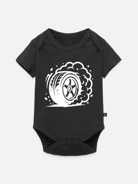 Autoreifen Driften Symbol - Baby Premium Kurzarmbody - Schwarz