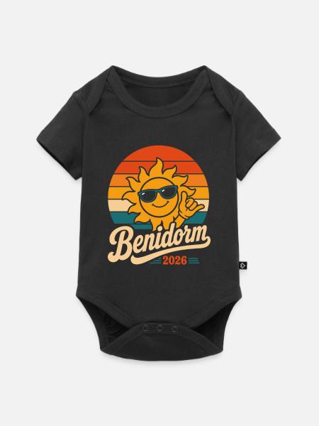 Benidorm Retrosonne 2026 - Baby Premium Kurzarmbody - Schwarz