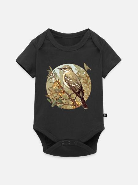 Spottdrosseln Spottdrossel - Baby Premium Kurzarmbody - Schwarz