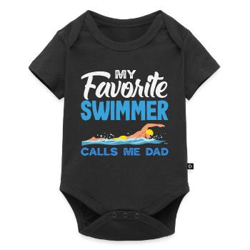 Dictons drôles de nageurs et conception de clubs de natation - Body à manches courtes Premium Bébé - noir - Devant