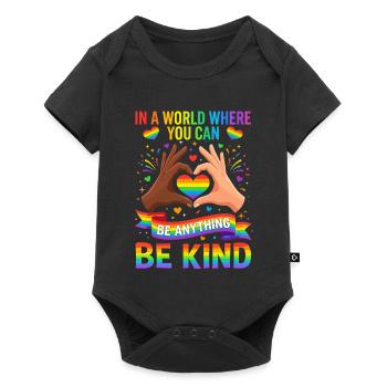 Be Kind, Pride, Rainbow, Equality, LGBT - Baby Premium short-sleeve bodysuit - black - Front