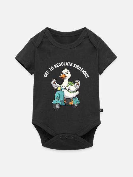 Quak Scooter Emotionsregler - Baby Premium Kurzarmbody - Schwarz