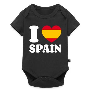 J’aime l’Espagne - Fan de Love Heart Espagne - Body à manches courtes Premium Bébé - noir - Devant