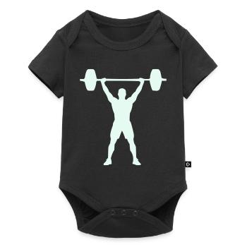 Silhouette puissante en haltérophilie - Body à manches courtes Premium Bébé - noir - Devant
