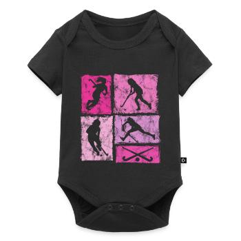 Hockey Field Hockey Indoor Hockey Girls Retro - Baby Premium short-sleeve bodysuit - black - Front