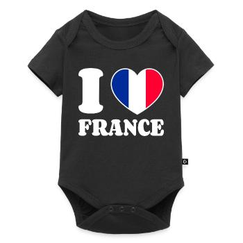 I Love France France-Love Heart France Fan - Baby Premium short-sleeve bodysuit - black - Front