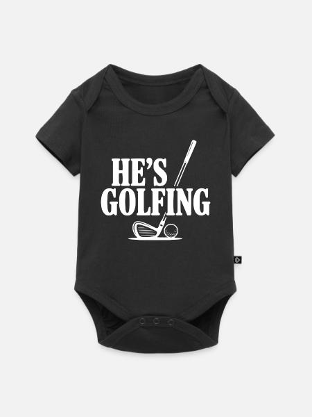 Er spielt Golf - Baby Premium Kurzarmbody - Schwarz