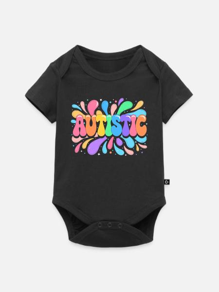 Regenbogen-Autistischer Stolz - Baby Premium Kurzarmbody - Schwarz