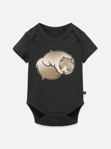 Sleeping Fluff Kitty - Baby Premium short-sleeve bodysuit - black