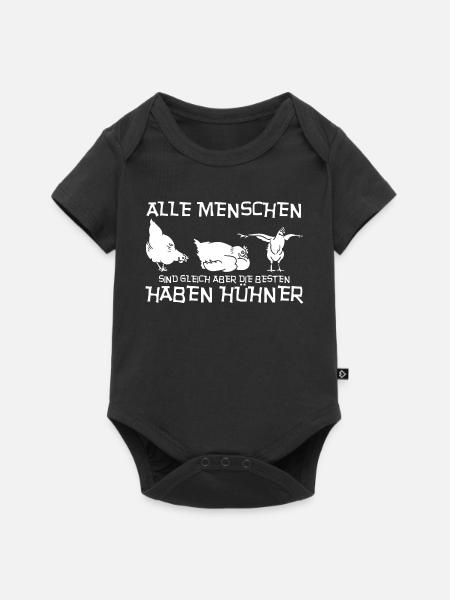 Hühnerflüsterer Huhn Hühnerhalter Hühner - Baby Premium Kurzarmbody - Schwarz