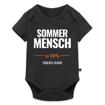 Sommermensch zu 100% Endlich warm - Baby Premium Kurzarmbody - Schwarz - Vorne