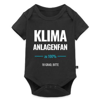 Klimaanlagenfan zu 100% 18 Grad bitte - Baby Premium Kurzarmbody - Schwarz - Vorne