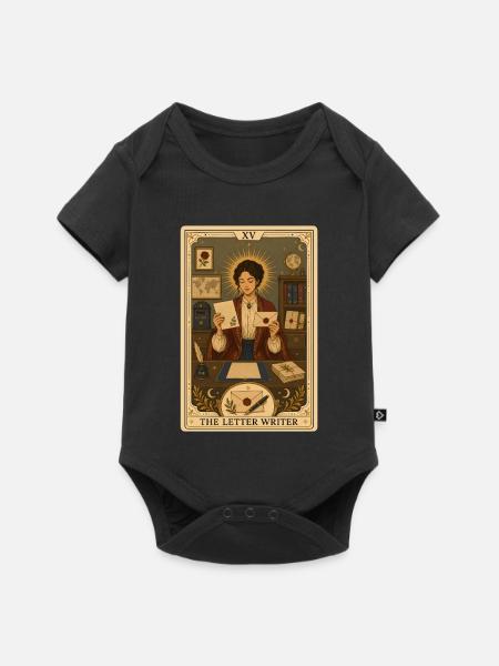 Briefeschreiber | Papier & Tinte Tarot - Baby Premium Kurzarmbody - Schwarz