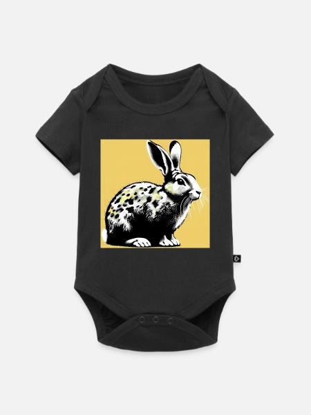 Kaninchen - Baby Premium Kurzarmbody - Schwarz