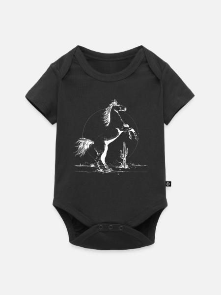 Desert Stallion Silhouette - Baby Premium Kurzarmbody - Schwarz
