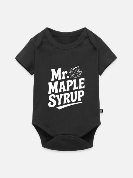 Herr Ahornsirup - Baby Premium Kurzarmbody - Schwarz
