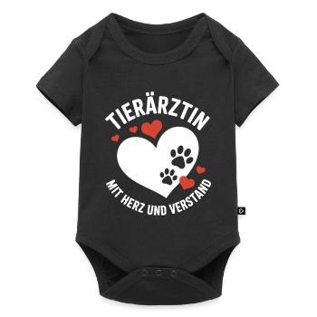 Tierärztin Mit Herz Und Verstand Pfotenliebe - Baby Premium Kurzarmbody - Schwarz - Vorne