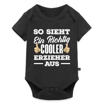 Cooler Erzieher Kindergarten Kita Lustig Spruch - Baby Premium Kurzarmbody - Schwarz - Vorne
