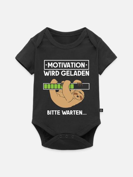 Motivation wird geladen Faultier - Baby Premium Kurzarmbody - Schwarz