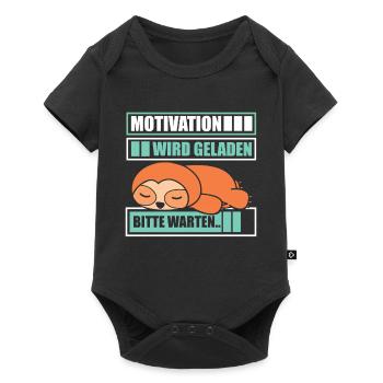 Motivation wird geladen Faultier - Baby Premium Kurzarmbody - Schwarz - Vorne