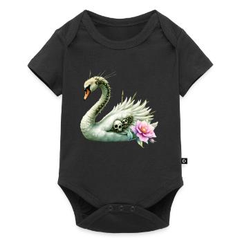 Dark Swan with Skulls and Flowers - Baby Premium short-sleeve bodysuit - black - Front