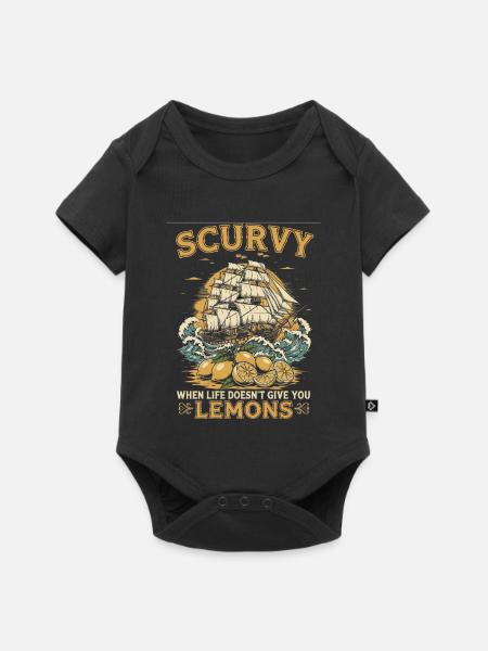 SCURVY Lemons Nautische Segelkunst - Baby Premium Kurzarmbody - Schwarz