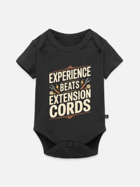 Master Electrician Experience Beats Electrical - Baby Premium Kurzarmbody - Schwarz