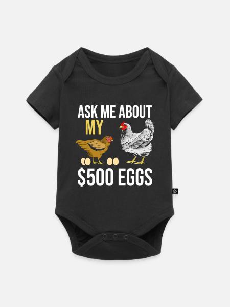Farmer Rooster Flock Poultry Chicken - Baby Premium Kurzarmbody - Schwarz