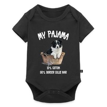 Dog Border Collie Pajamas - Baby Premium short-sleeve bodysuit - black - Front