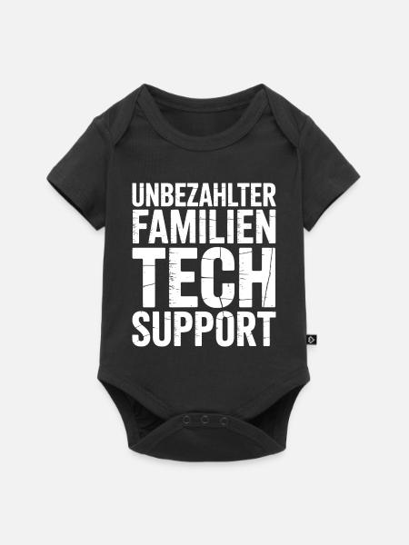 Unbezahlter Familien Tech Support - Baby Premium Kurzarmbody - Schwarz