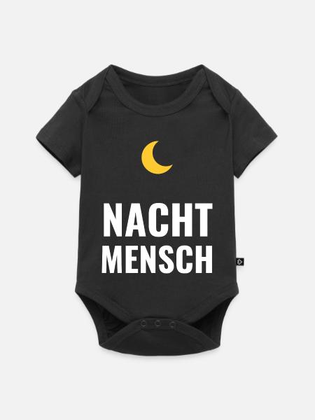 Nachtmensch – Schlichtes Statement - Baby Premium Kurzarmbody - Schwarz