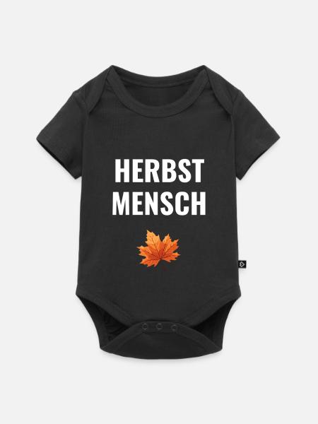 Herbstmensch – Schlichtes Statement - Baby Premium Kurzarmbody - Schwarz