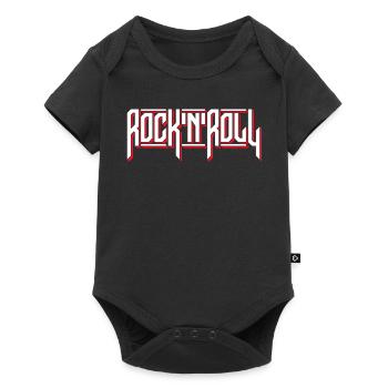 Logo de typographie personnalisée Rock’N’Roll - Body à manches courtes Premium Bébé - noir - Devant