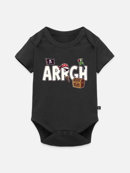 Arrgh Pirate Freibeuter Jolly Roger - Baby Premium Kurzarmbody - Schwarz