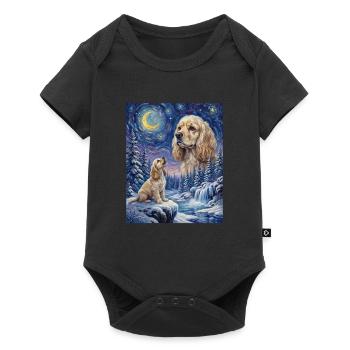 Howling to the Moon Meme Animal Dog Cocker Spaniel - Baby Premium short-sleeve bodysuit - black - Front
