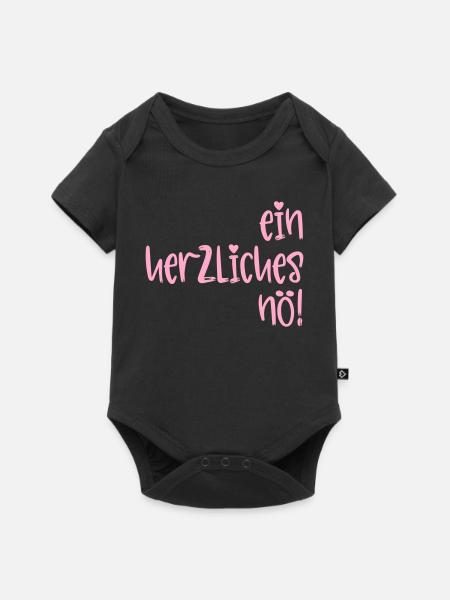 Absage - Herzliches Nö - Baby Premium Kurzarmbody - Schwarz