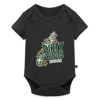 Dirty Boots Good Mood Hiking Trail Adventure Quote - Baby Premium short-sleeve bodysuit - black - Front