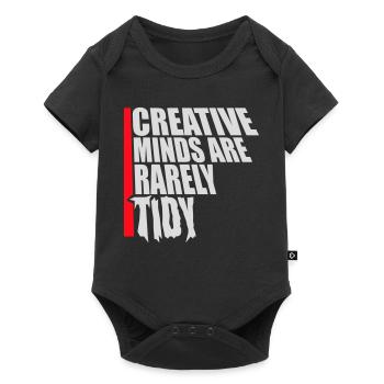 Creative Minds Are Rarely Tidy Funny Creative Logo - Baby Premium short-sleeve bodysuit - black - Front