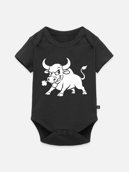 Wütender Stier lustig wütend - Baby Premium Kurzarmbody - Schwarz