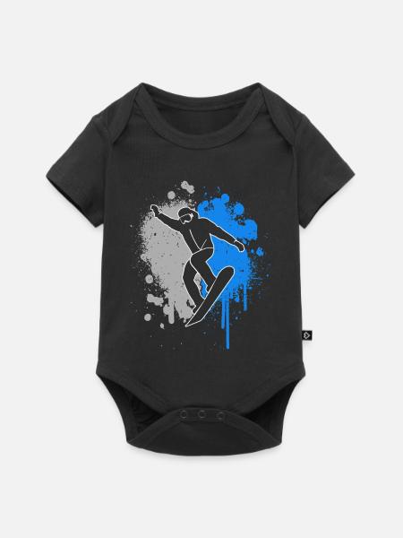 Snowboarder Snowboarden Farbklecks Snowboard - Baby Premium Kurzarmbody - Schwarz
