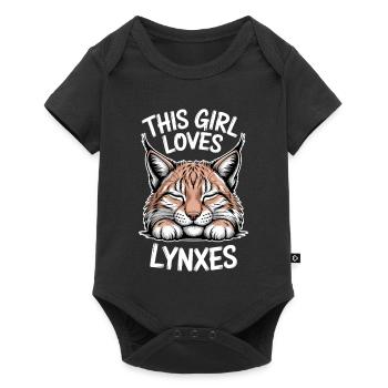 Luchs Sprüche Luchse Mädchen Lustig Luchs Geschenk - Baby Premium Kurzarmbody - Schwarz - Vorne