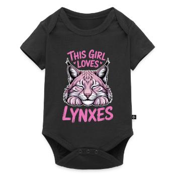 Luchs Sprüche Luchse Mädchen Lustig Luchs Geschenk - Baby Premium Kurzarmbody - Schwarz - Vorne
