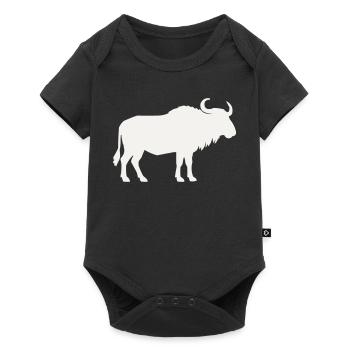 Wilder Bison Silhouette - Baby Premium Kurzarmbody - Schwarz - Vorne