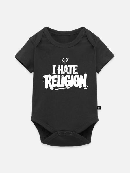 i hate religion - Baby Premium Kurzarmbody - Schwarz