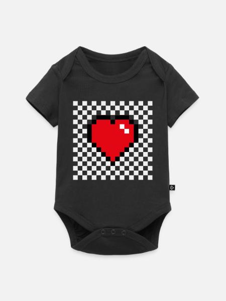 2 heart - Baby Premium Kurzarmbody - Schwarz