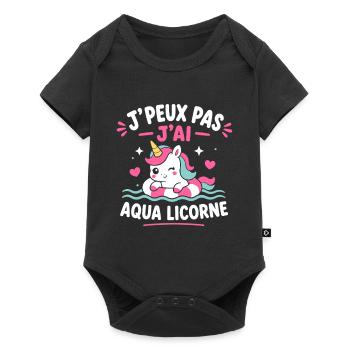 Aqua Licorne Pastel - Body à manches courtes Premium Bébé - noir - Devant