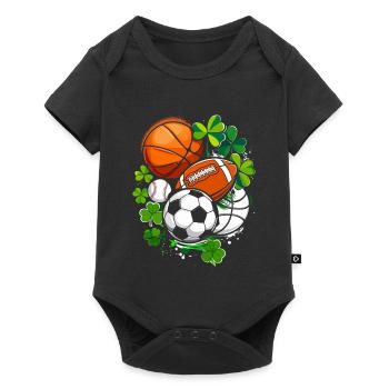 Celtic sports mix with shamrocks - Baby Premium short-sleeve bodysuit - black - Front