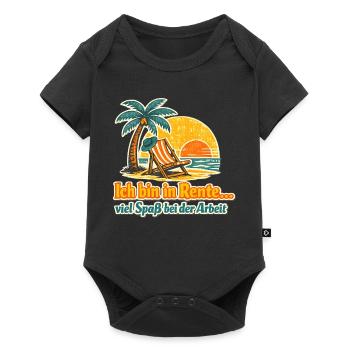 Rente am Strand Spruch - Baby Premium Kurzarmbody - Schwarz - Vorne
